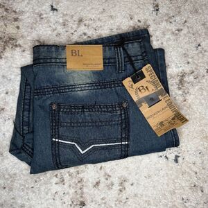 Brooklyn Laundry Premium Dark Wash Distressed Jeans NWT Men's 40x30